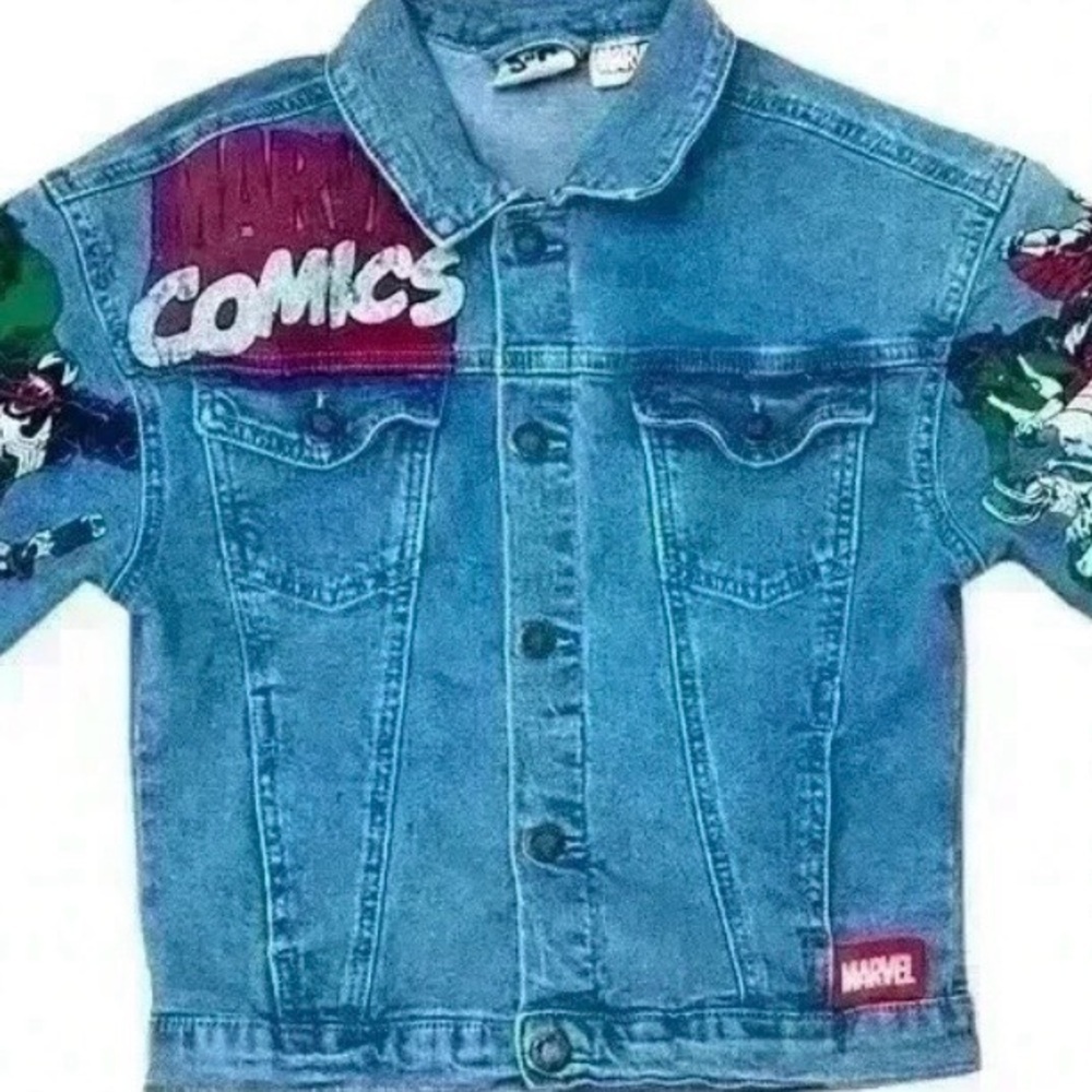 Marvel jean jacket/kids size/5/6 superheroes denim jacket